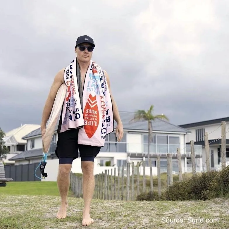 Sand Free Beach Towel, Surfer's Bucket List