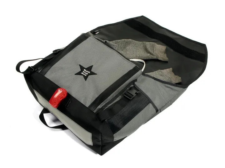 Smoke Grey and Black Waterproof Messenger Bag