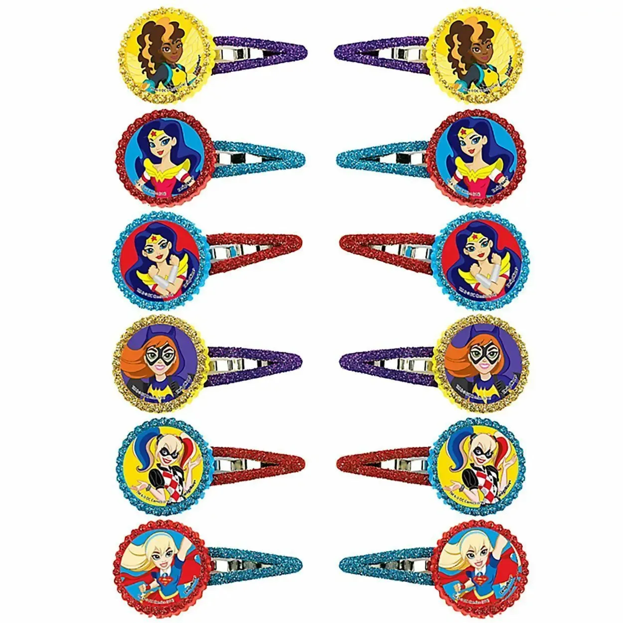 Super Hero Girls Hair Clips - Pack of 12