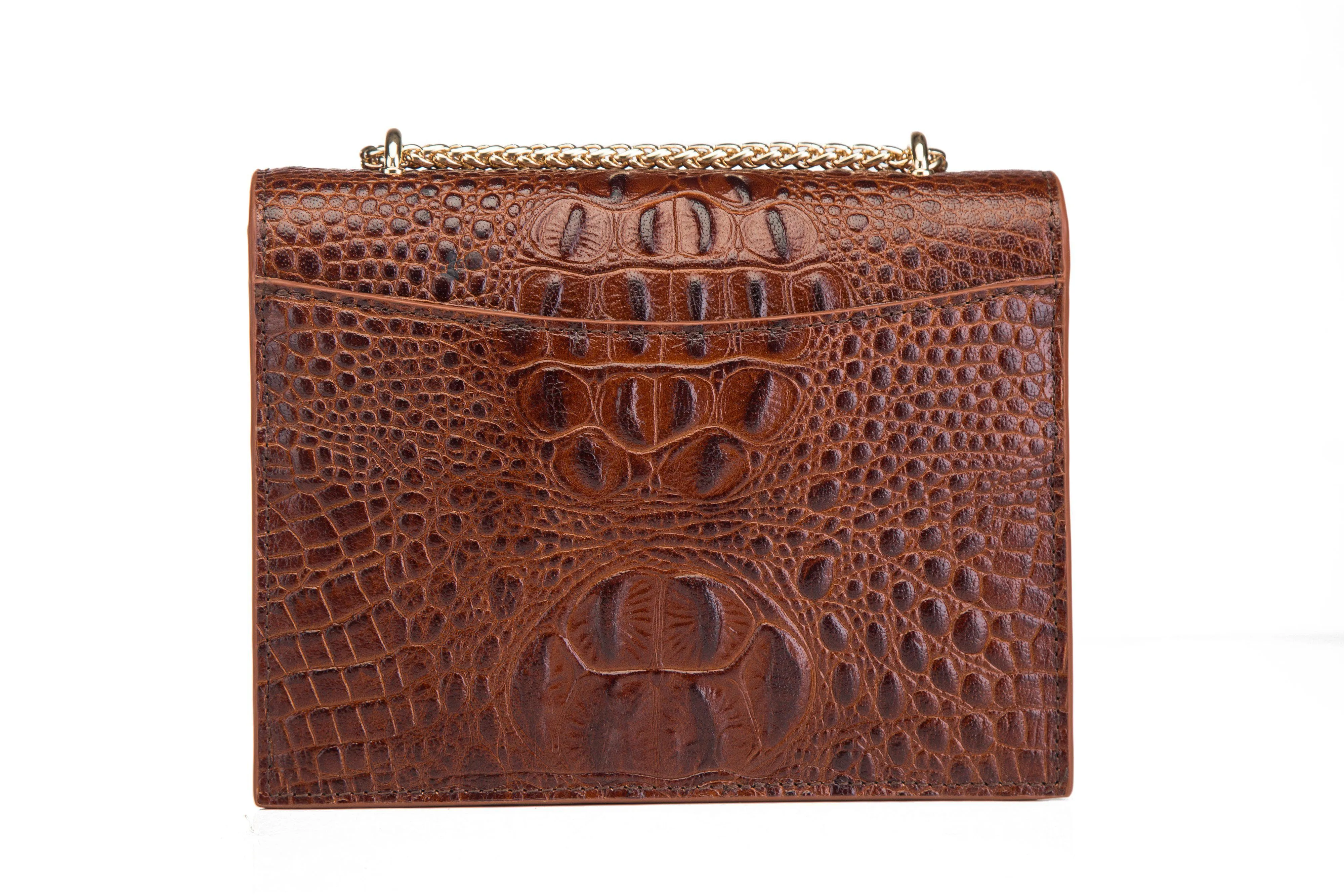 Tauren Croc Embossed Leather Crossbody Bag