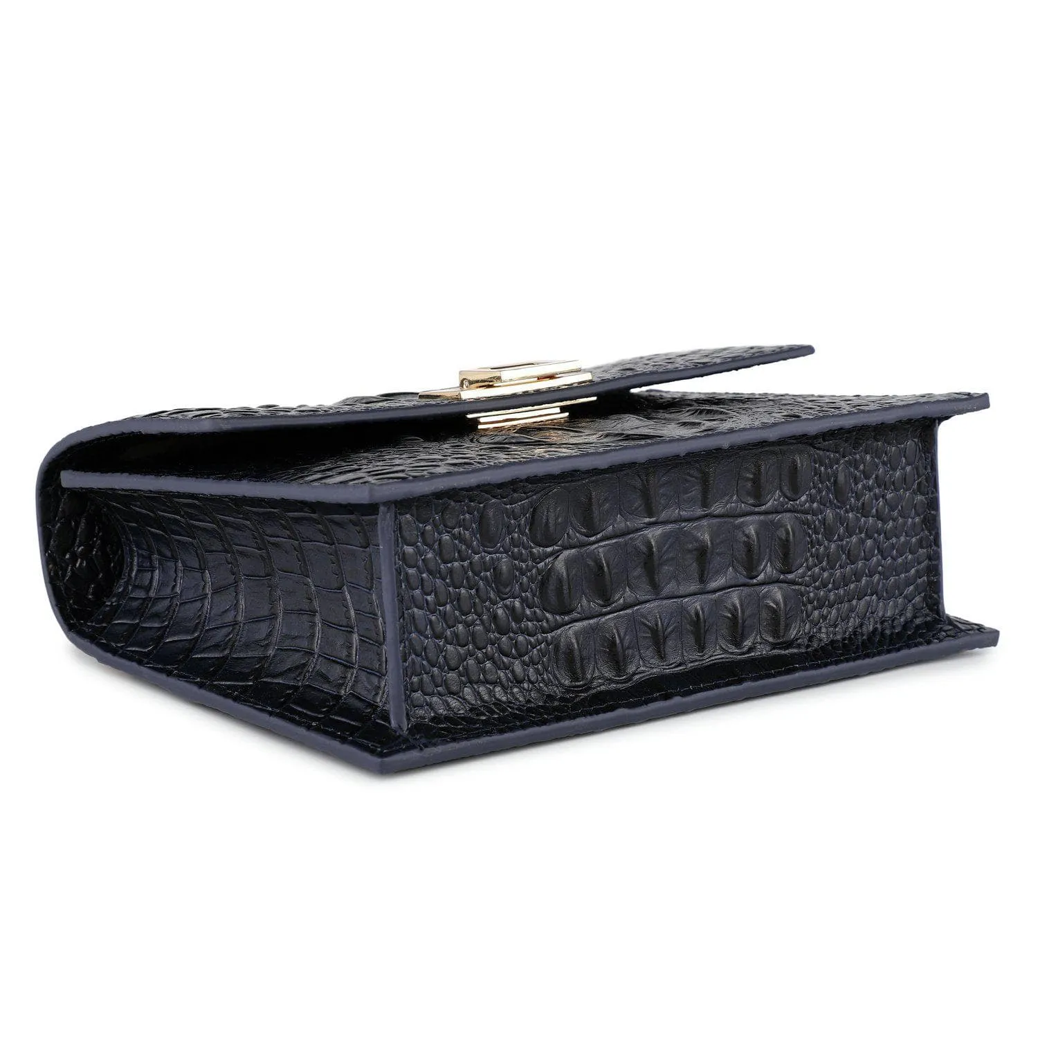 Tauren Croc Embossed Leather Crossbody Bag