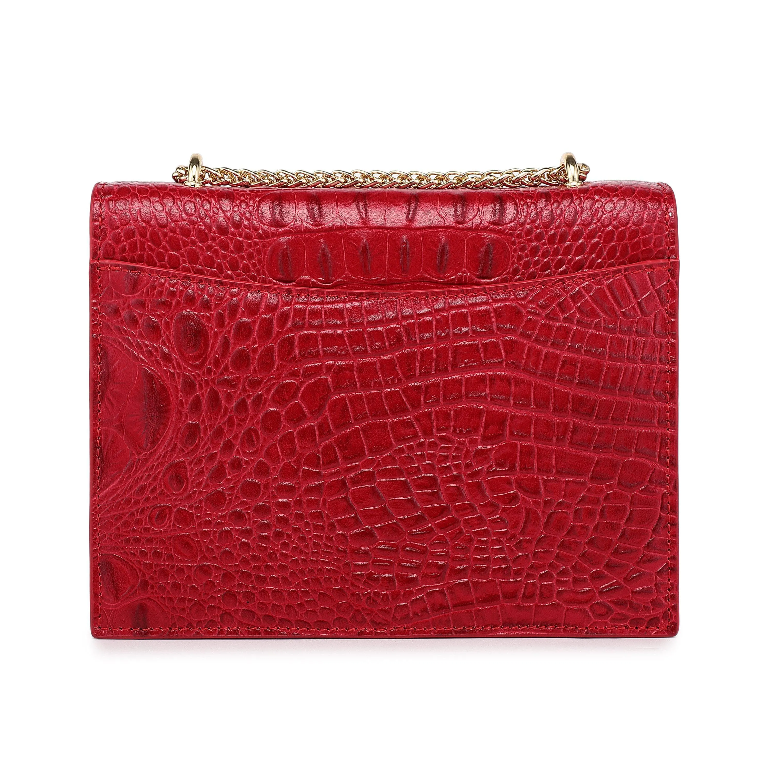 Tauren Croc Embossed Leather Crossbody Bag