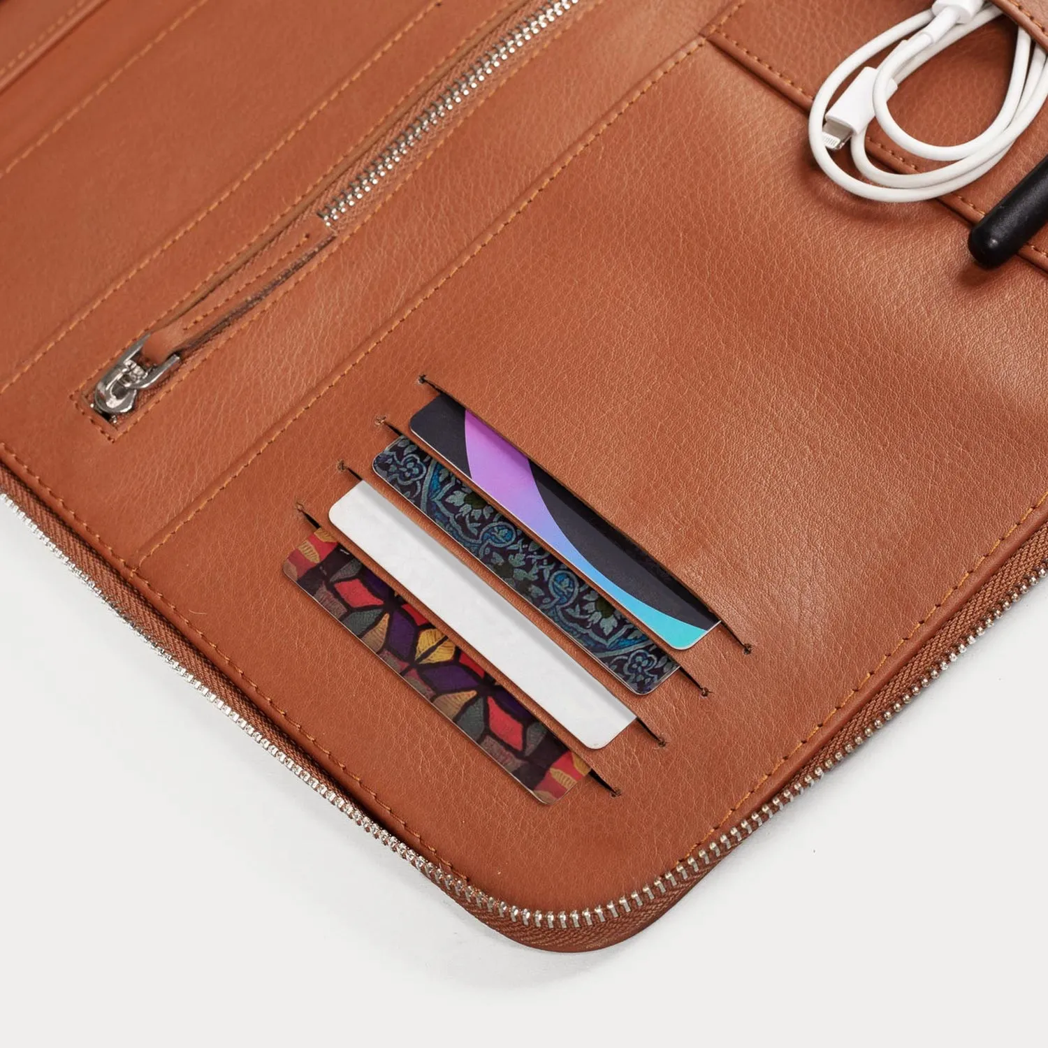 The Eclectic Brown Leather Folio Organizer