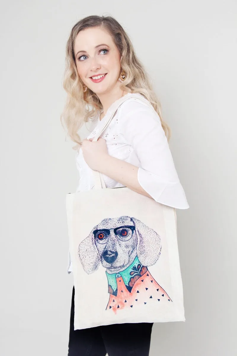 Tote Bag - Dog with Shirt Collar and Tie