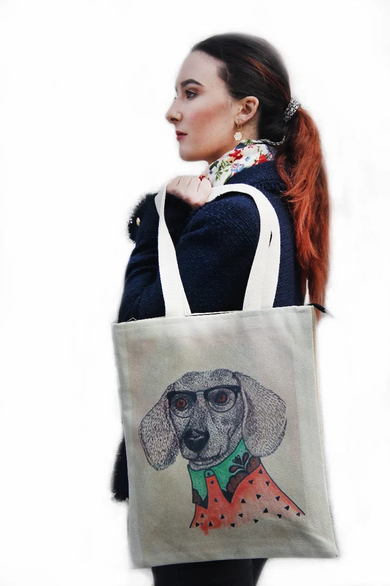 Tote Bag - Dog with Shirt Collar and Tie