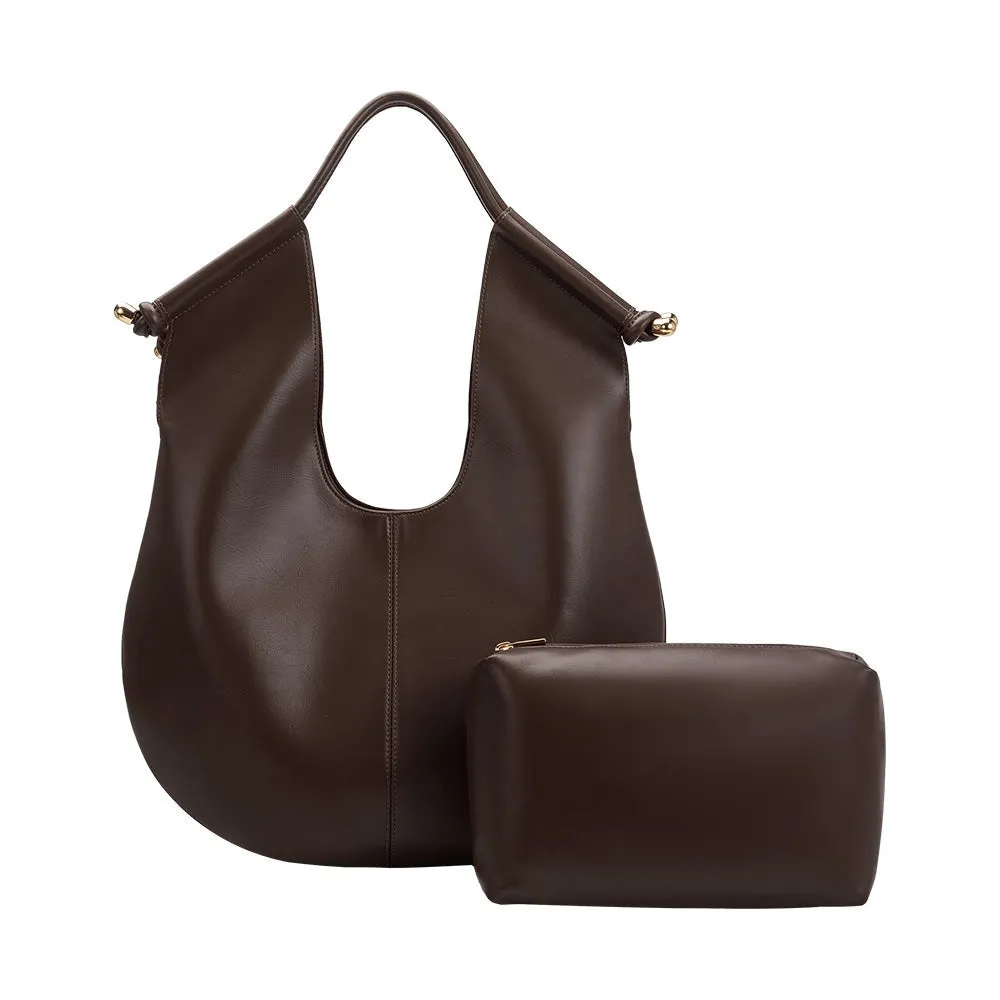 Tracy Recycled Vegan Shoulder Bag - Espresso