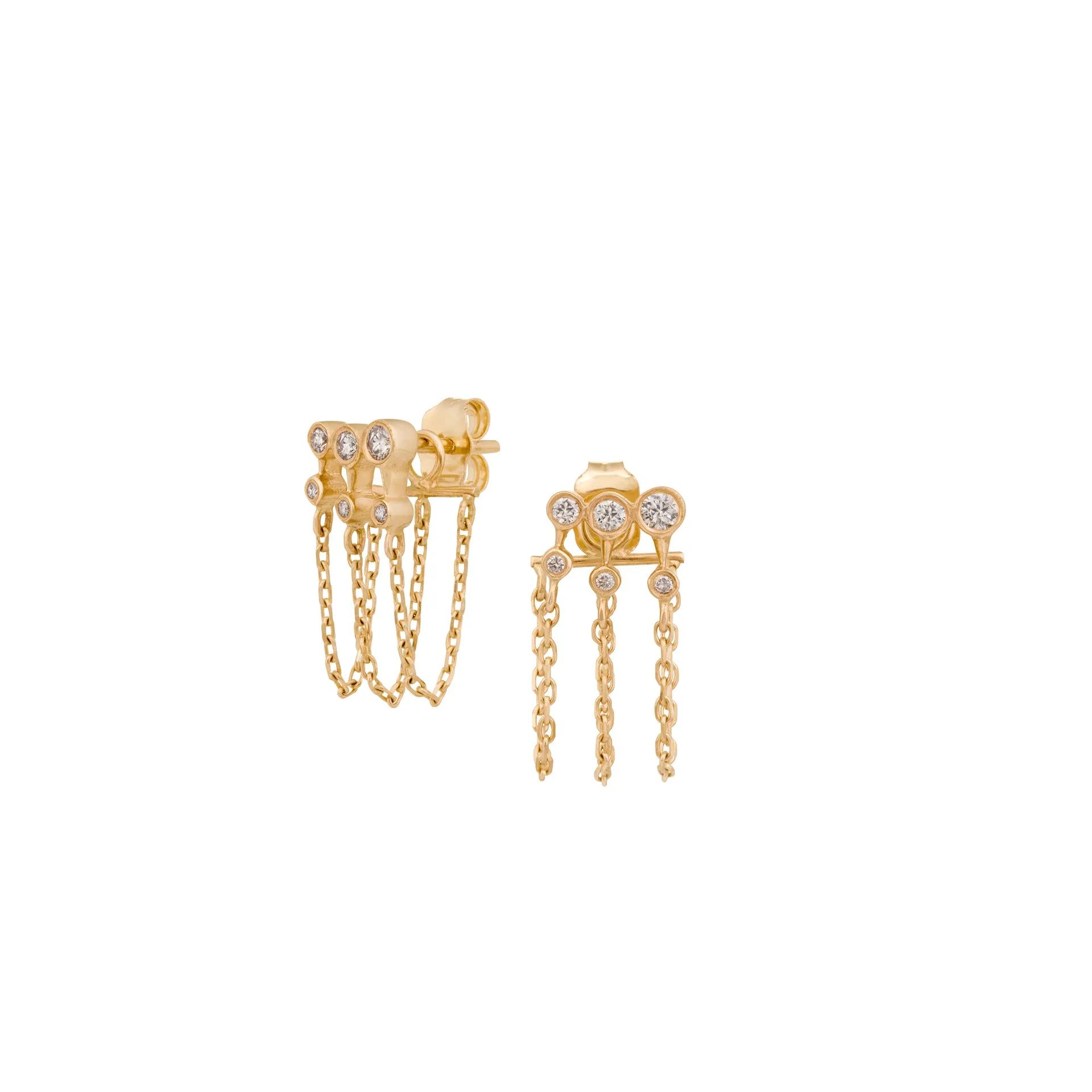 Triple Chain Diamond Earring