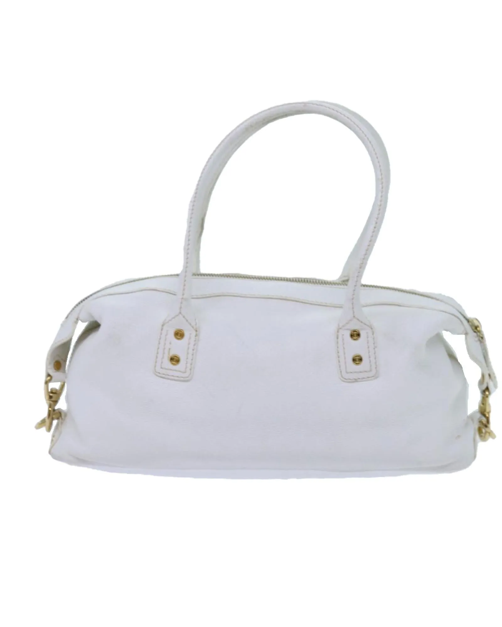 White Leather Hand Bag with Serial No