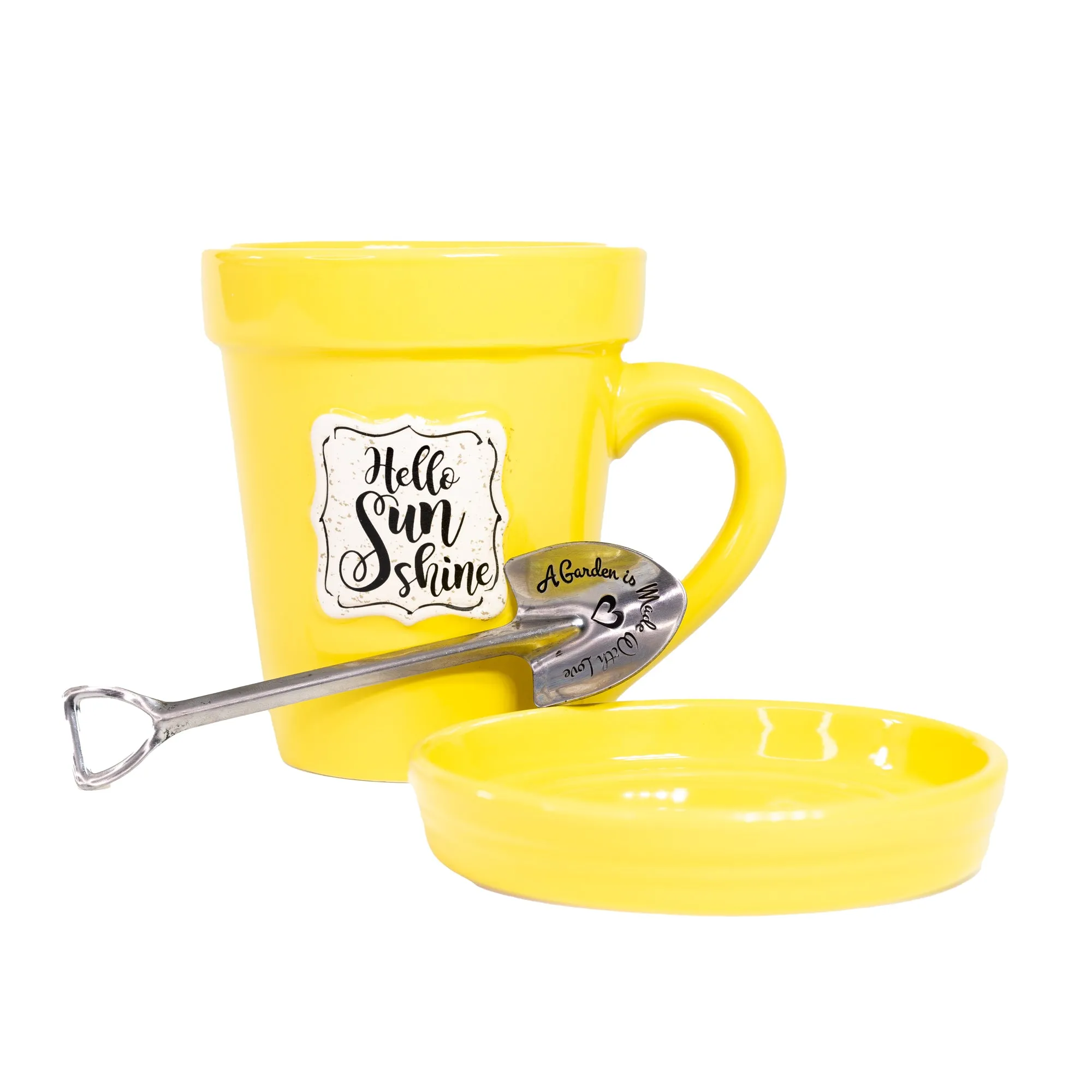 Yellow Flower Pot Mug - “Hello Sunshine” Without Scripture