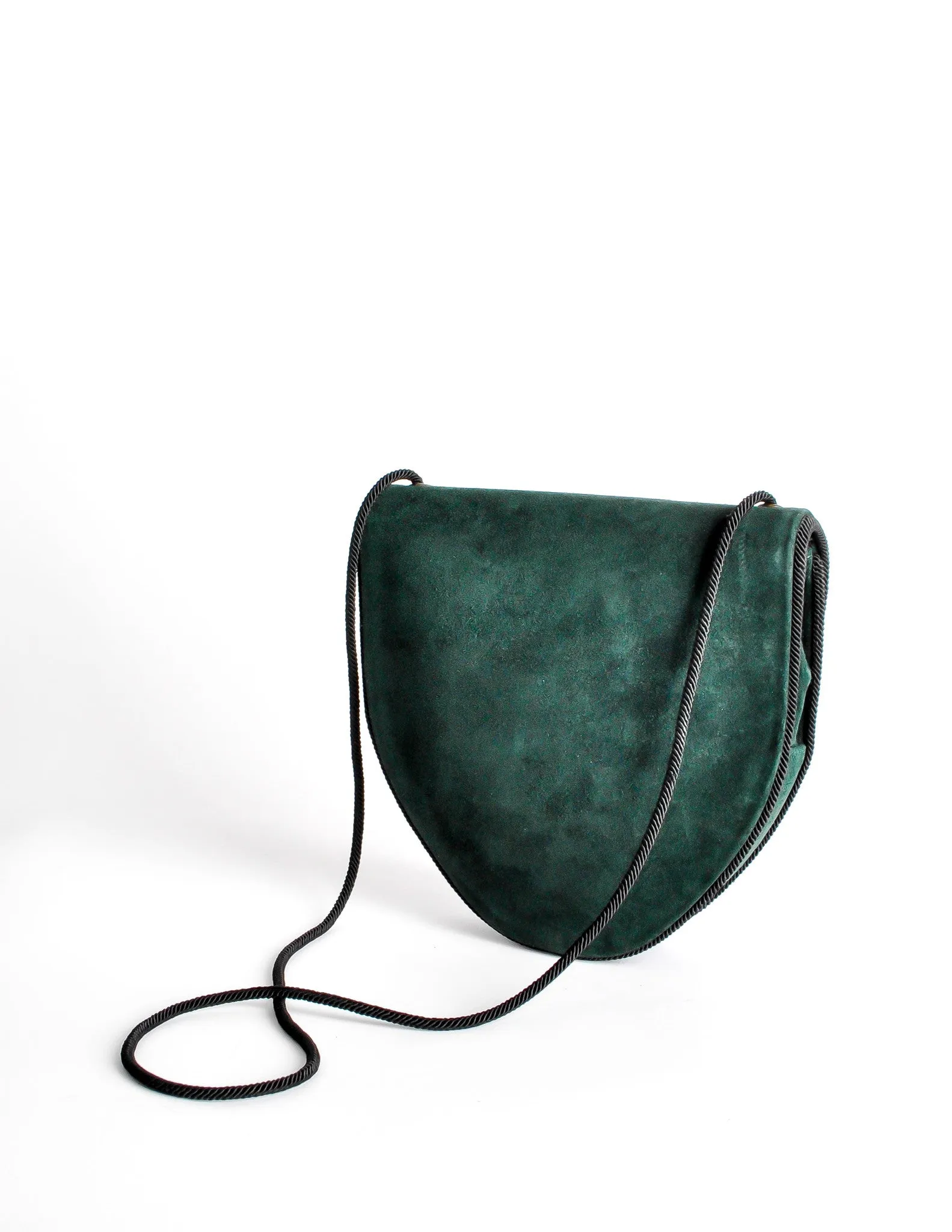 Yves Saint Laurent Vintage Green Suede Crossbody Bag