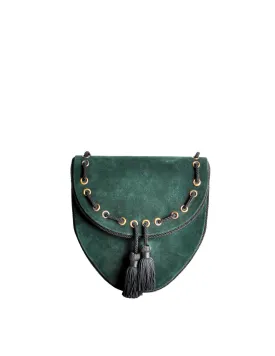 Yves Saint Laurent Vintage Green Suede Crossbody Bag