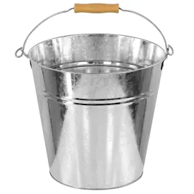 Zinc Bucket With Wooden Holder